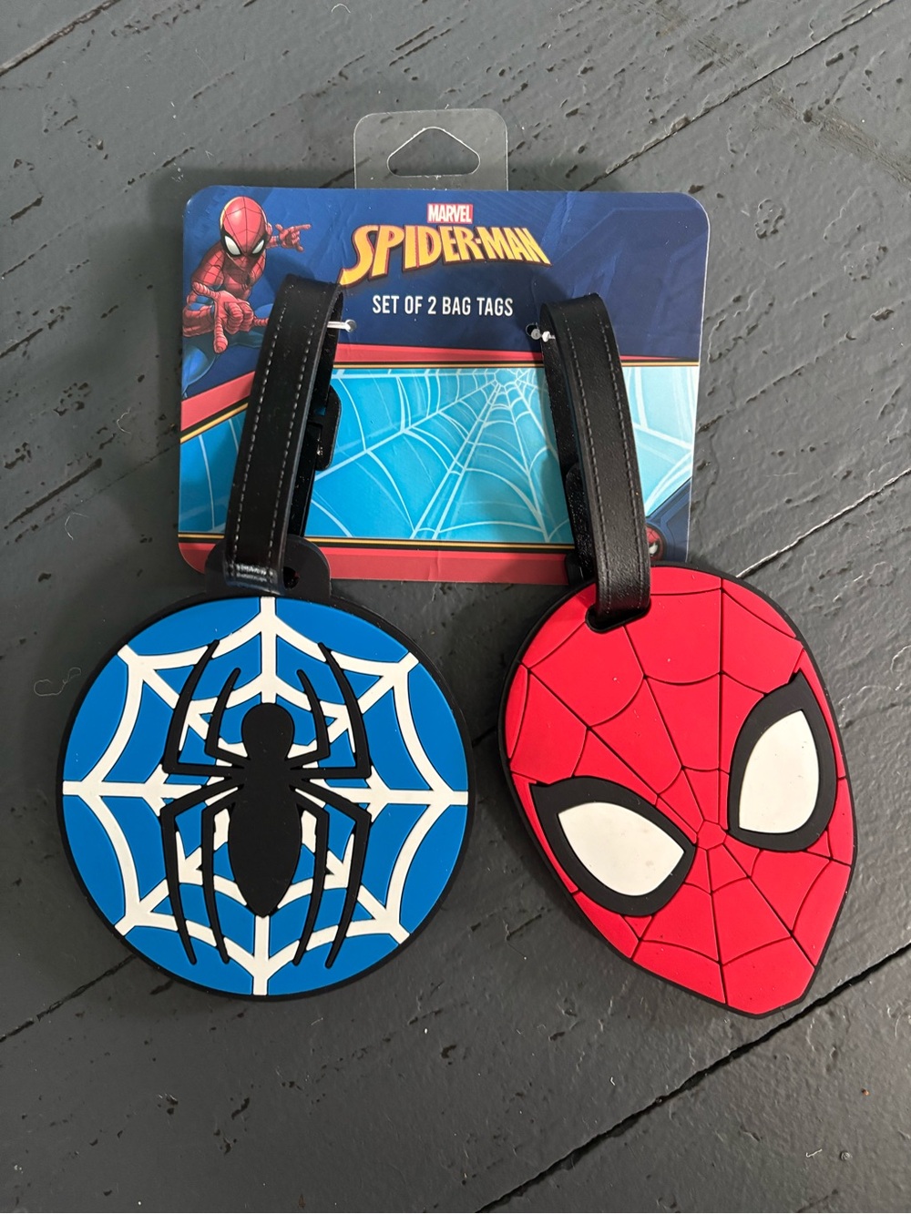 Marvel Black Luggage ID Tags with White Info Cards